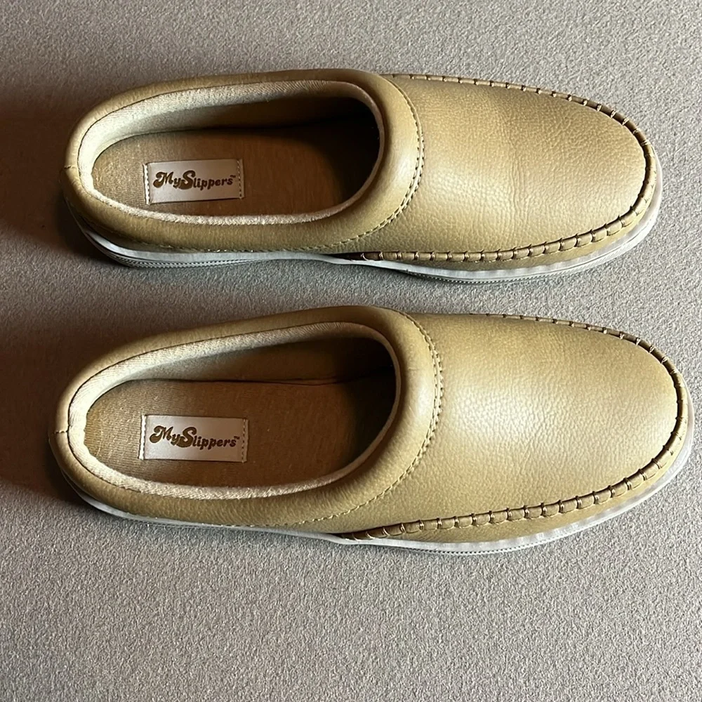 MY SLIPPERS All Season Leather Slip-ons - Women’s Size 9 - Picture 2 of 7